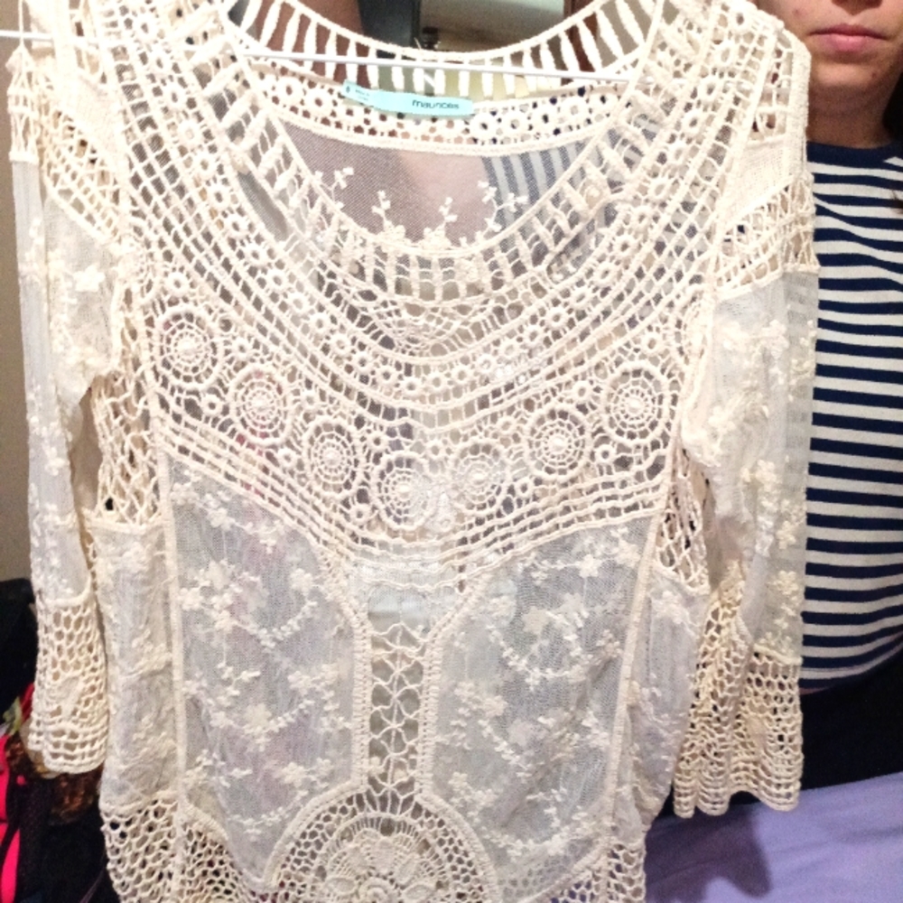 Lace half sleeve shirt